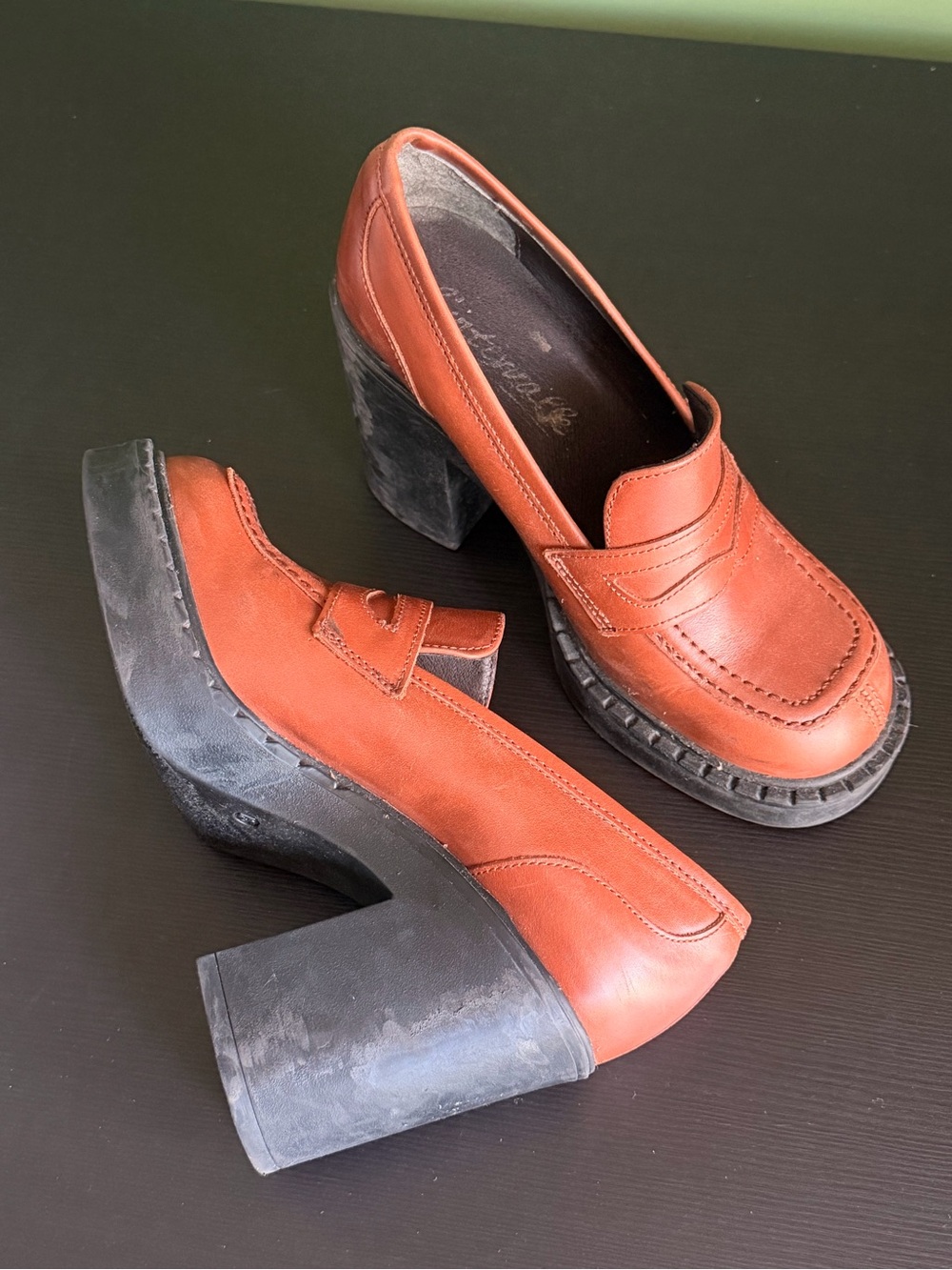 L’Intervalle Women's Chunky Heel Loafer - Tan Leather size 37 - Picture 6 of 12